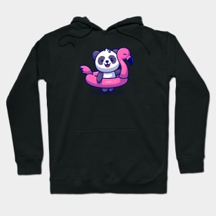 Cute Panda With Flamingo Tires Cartoon Hoodie